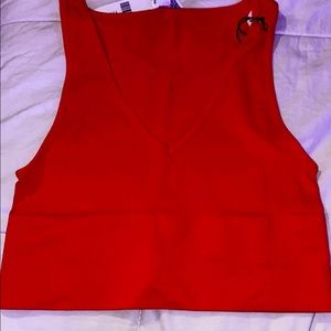 Red crop top